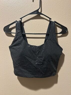 ZYIA Black Sports Bra with silver sparkles